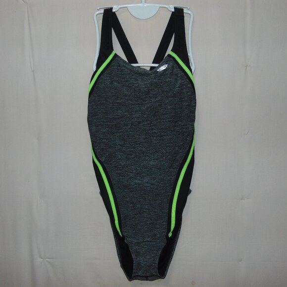 Speedo Grey Black Swimsuit 14 - Picture 1 of 7